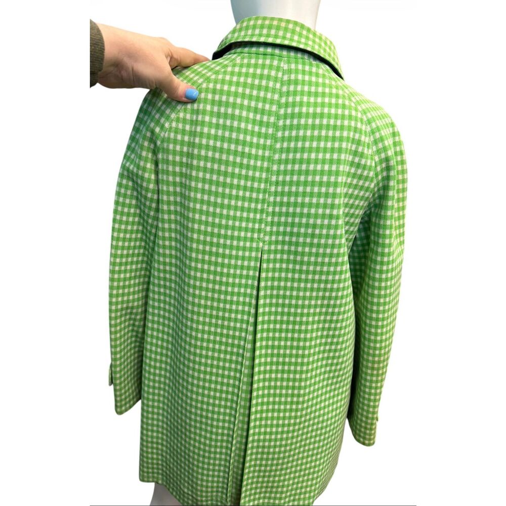 Vintage 70’s Green Checkered Jacket Women’s Size 8 coat Spring - Picture 6 of 10